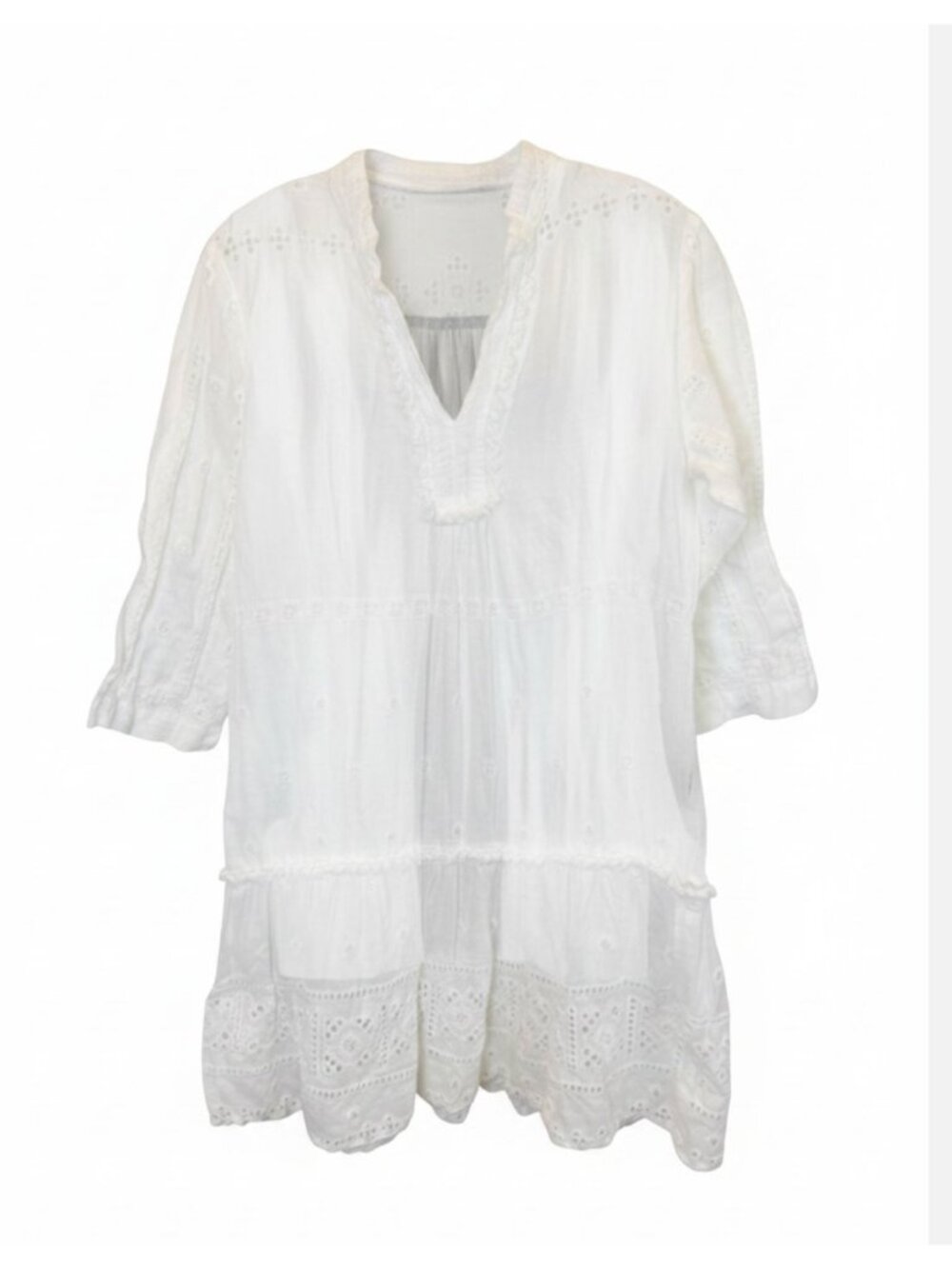 Temptation Positano white linen mini dress - One size